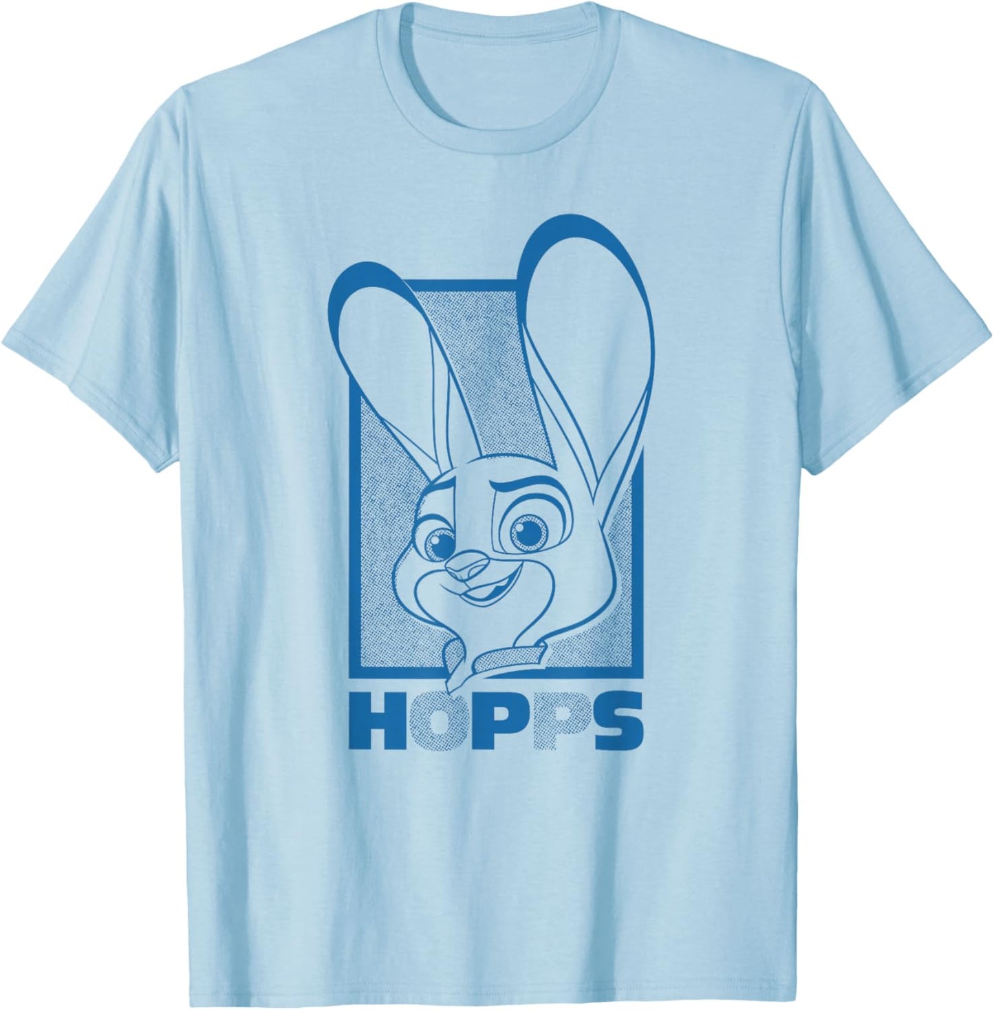Disney Zootopia 2 Hopps Halftone Big Face Portrait T-Shirt - T-Shirt | Light Blue