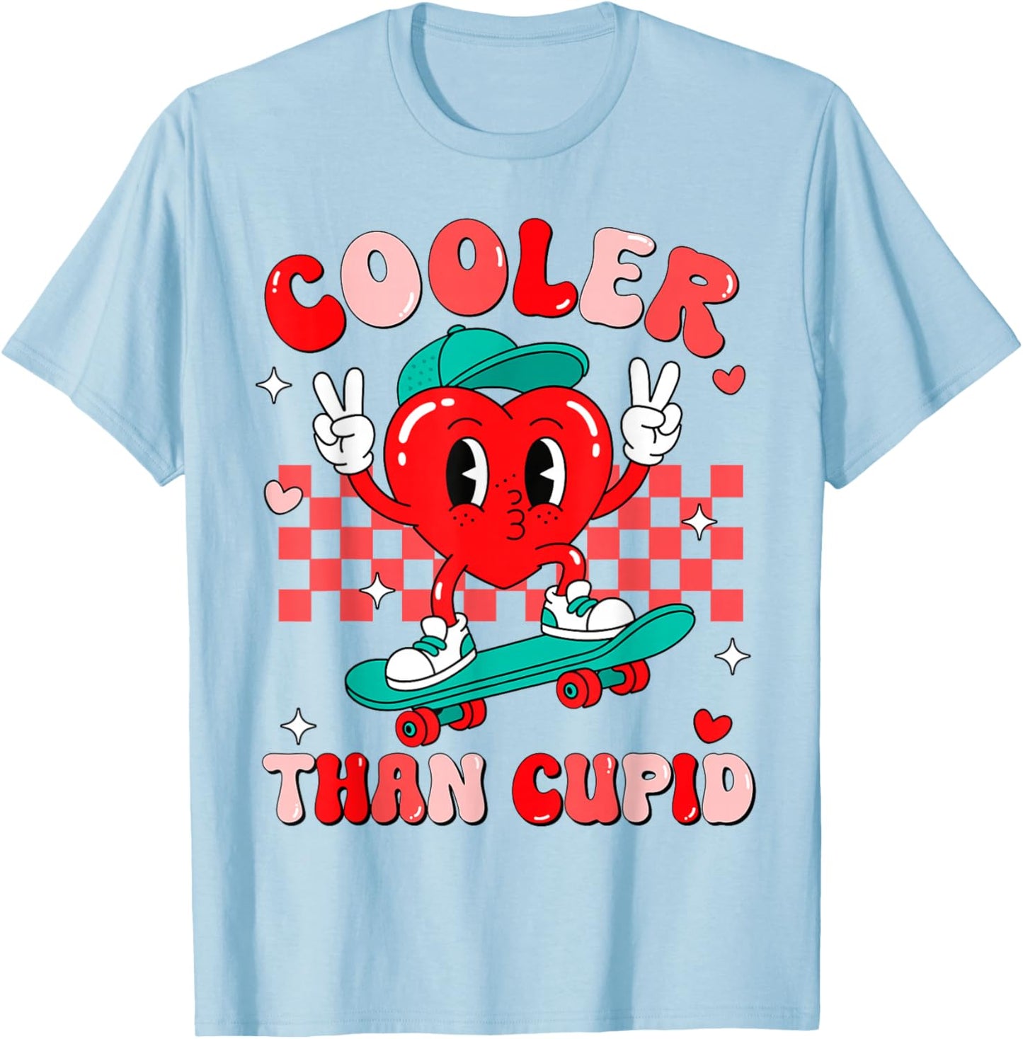 Cooler Than Cupid Valentines Day for Teens Kids Boys Girls T-Shirt - T-Shirt | Light Blue