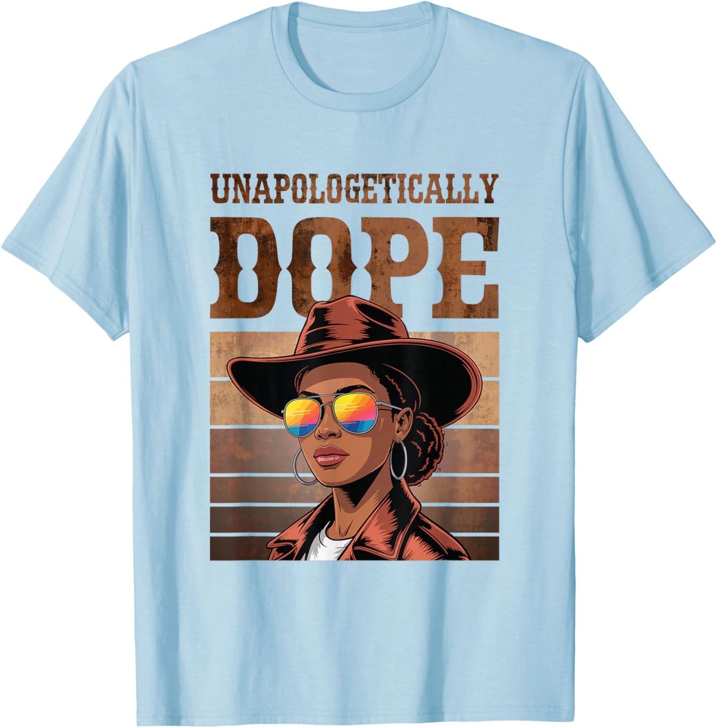 Retro Cowgirl Pride Unapologetically Dope T-Shirt - T-Shirt | Light Blue