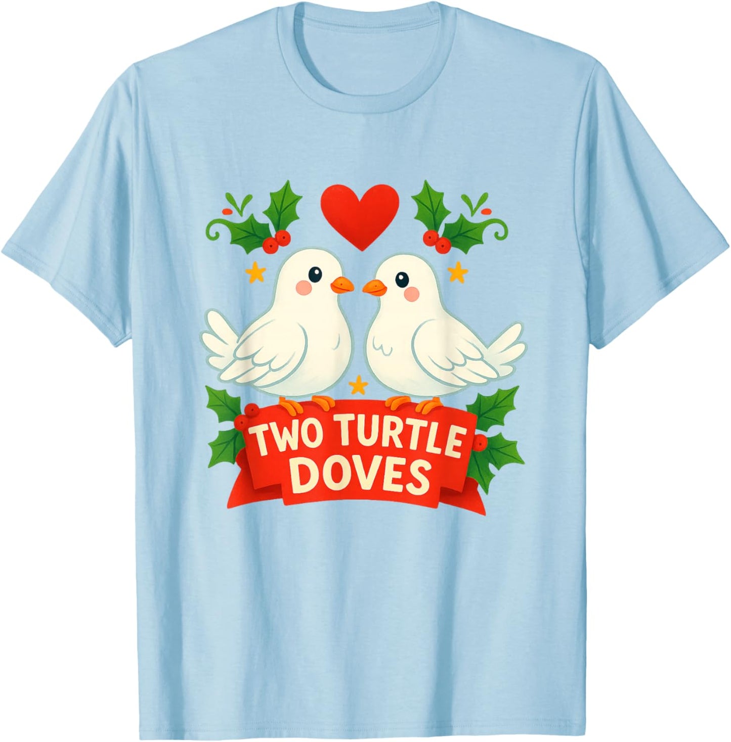Two Turtle Doves Cute Twelve Days of Christmas Awesome T-Shirt - T-Shirt | Light Blue