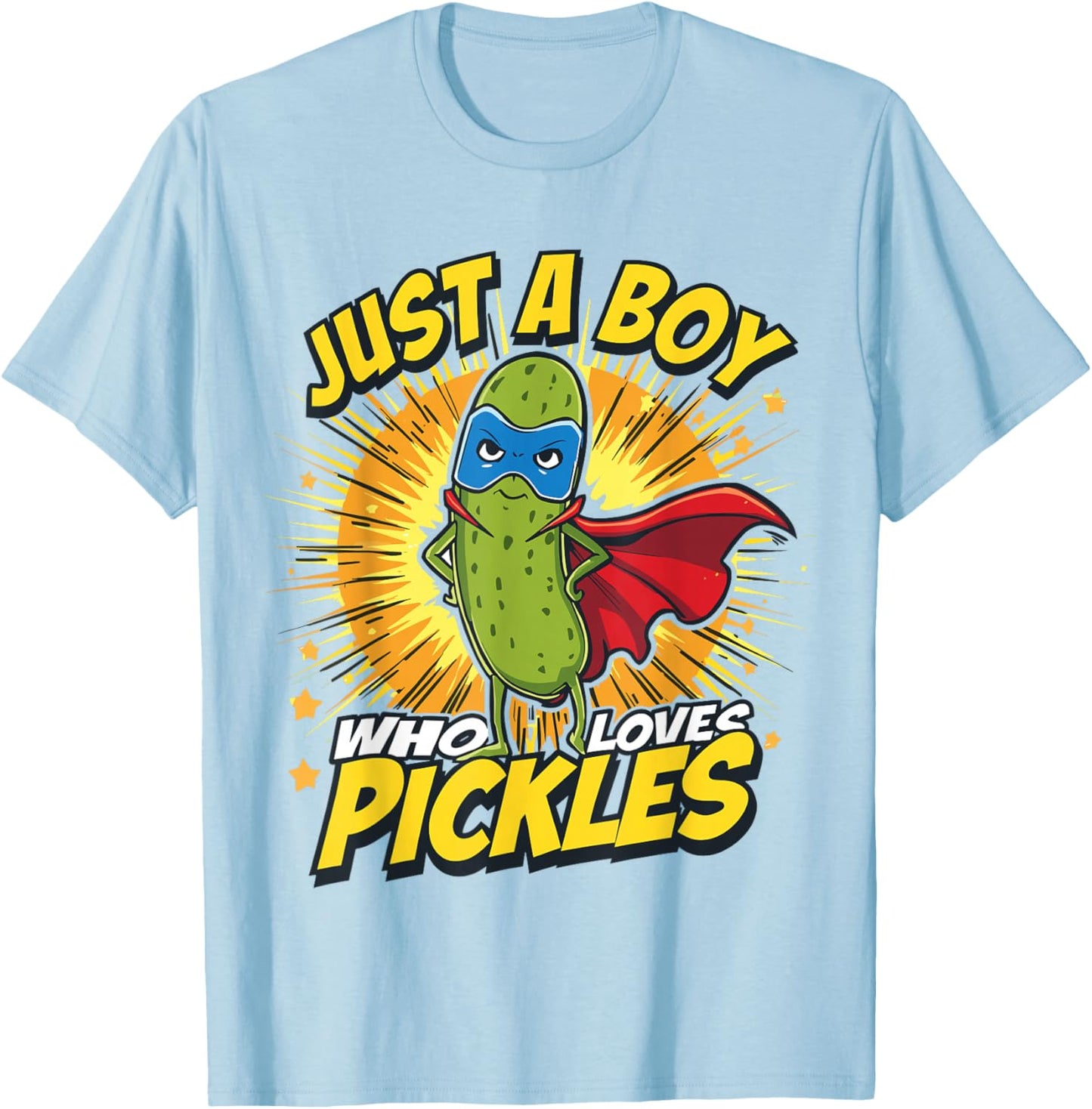 Just A Boy Who Loves Pickles Funny Pickle Boys Kids Lover T-Shirt - T-Shirt | Light Blue