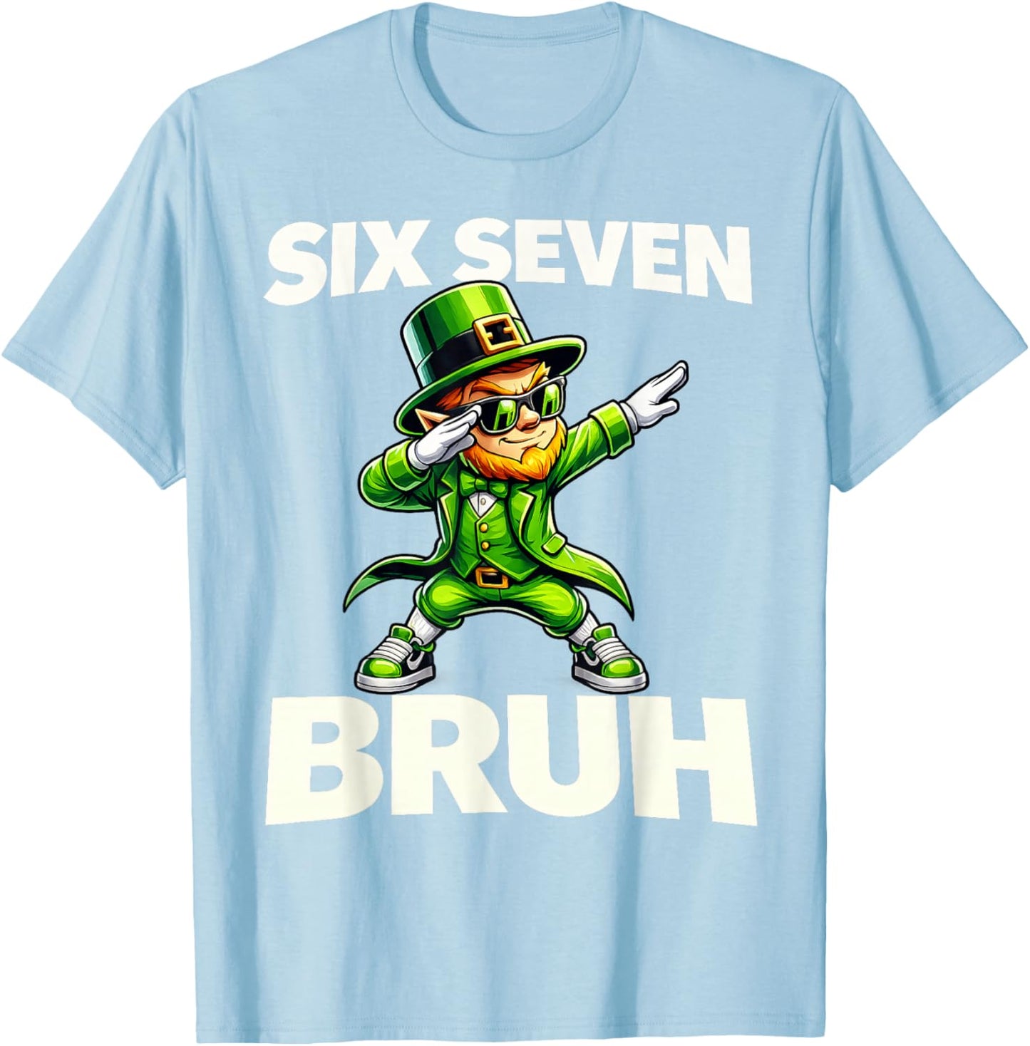 Boys st Patricks Day 67 Leprechaun Dab Six Seven Bruh Kids T-Shirt - T-Shirt | Light Blue
