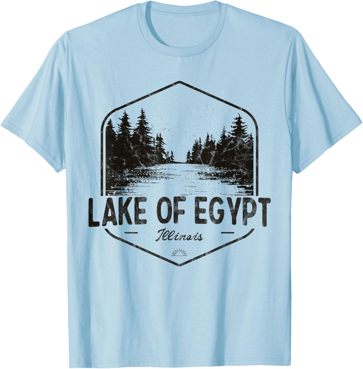 Lake of Egypt Illinois Outdoors Vintage T-Shirt - T-Shirt | Light Blue