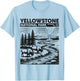Yellowstone National Park Wyoming Geyser USA Retro Vintage T-Shirt - T-Shirt | Light Blue