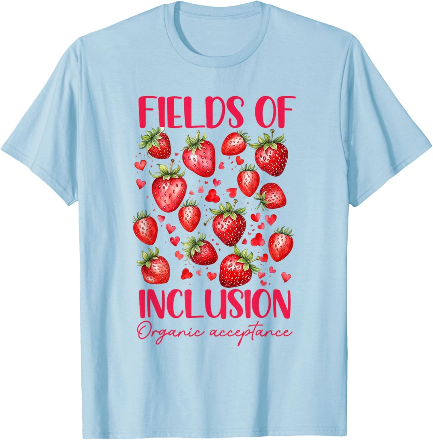 Autism Neurodiversity Strawberry SPED Fields of Inclusion T-Shirt - T-Shirt | Light Blue