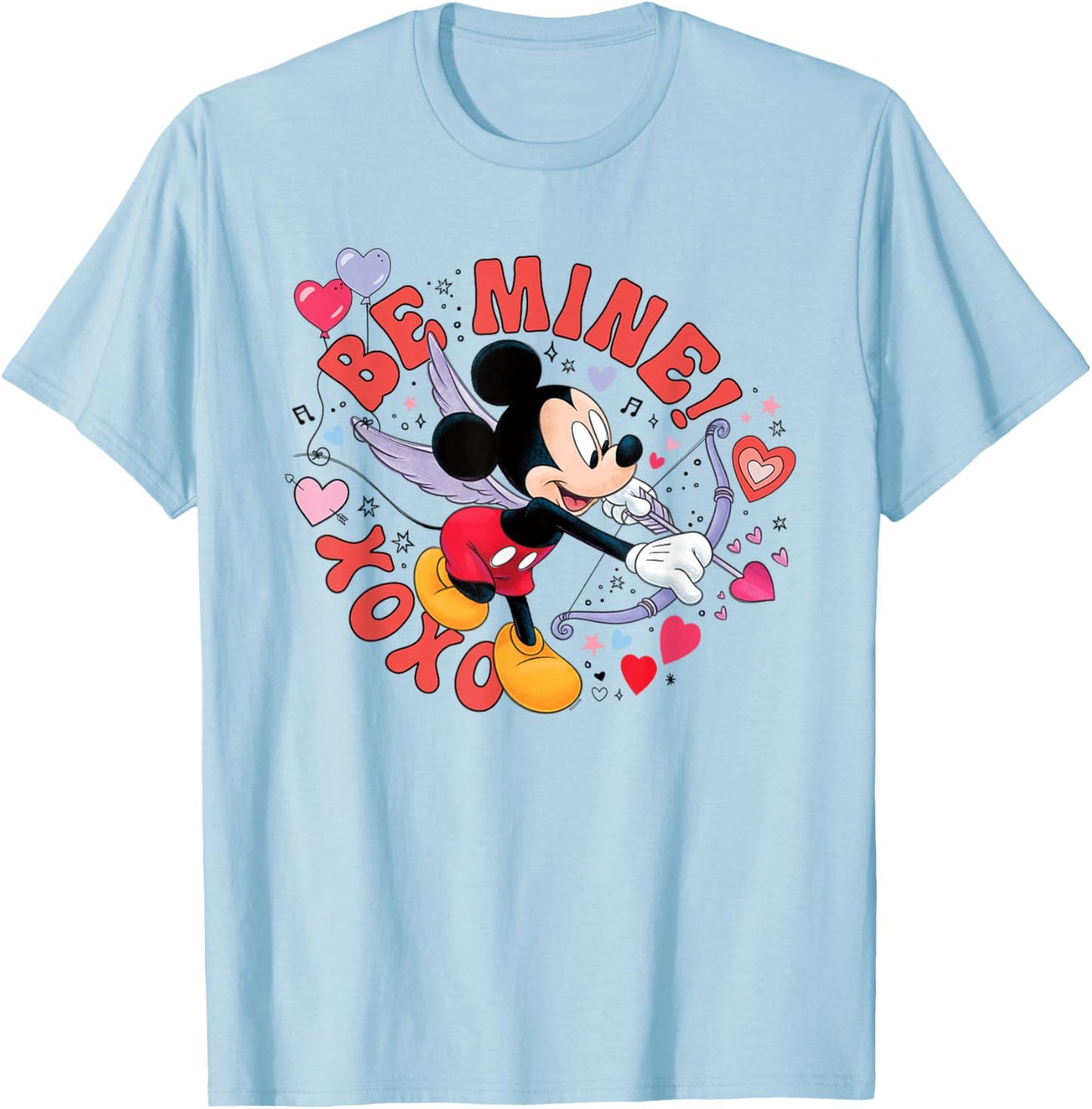 Disney Mickey Mouse Valentine's Day Cupid Be Mine! XOXO T-Shirt - T-Shirt | Light Blue