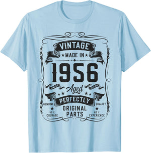 Vintage 1956 70yr 70th Birthday Gifts 70 Years Old T-Shirt - T-Shirt | Light Blue