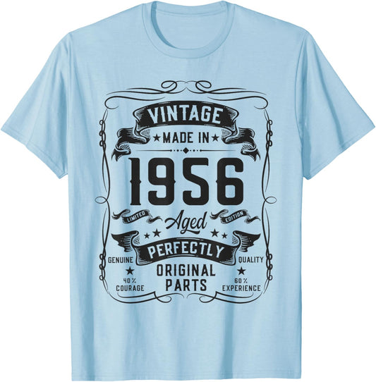 Vintage 1956 70yr 70th Birthday Gifts 70 Years Old T-Shirt - T-Shirt | Light Blue