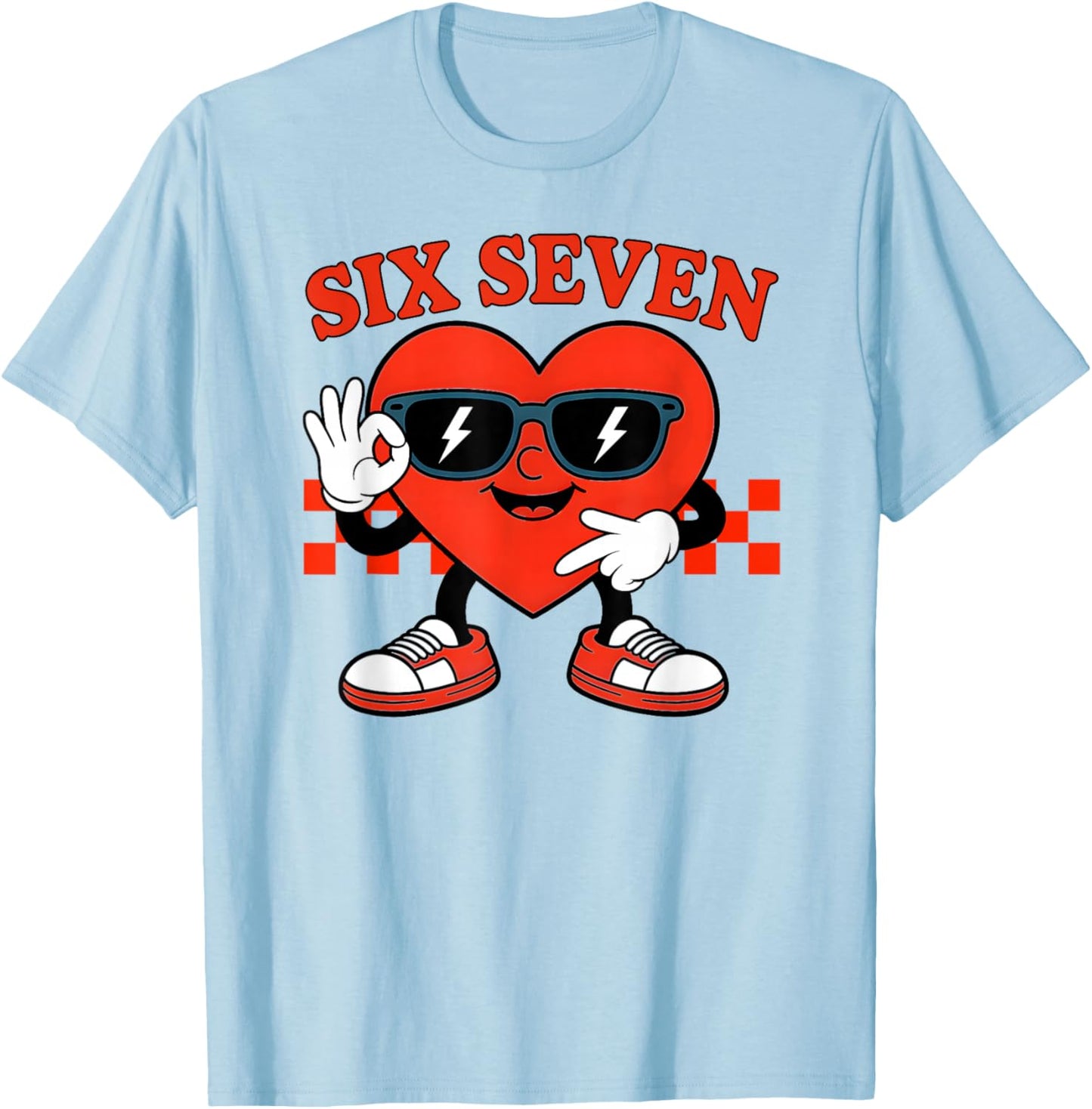 67 Shirt Boys Kids Funny Six Seven 6 7 Valentine Day 67 Meme T-Shirt - T-Shirt | Light Blue