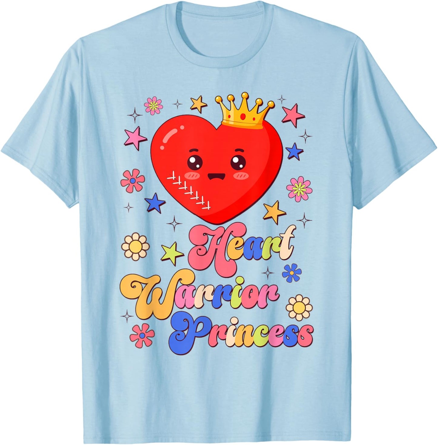 Heart Warrior Princess CHD Congenital Heart Defect Awareness T-Shirt - T-Shirt | Light Blue
