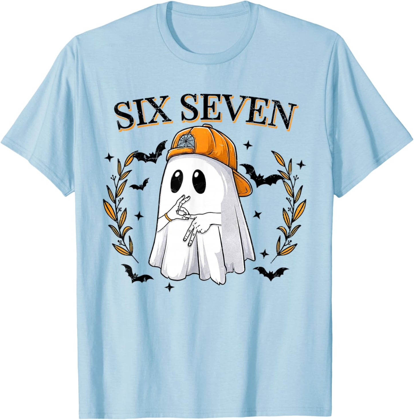 Funny 67 Six Seven Meme Couple Ghost Halloween Costume T-Shirt - T-Shirt | Light Blue