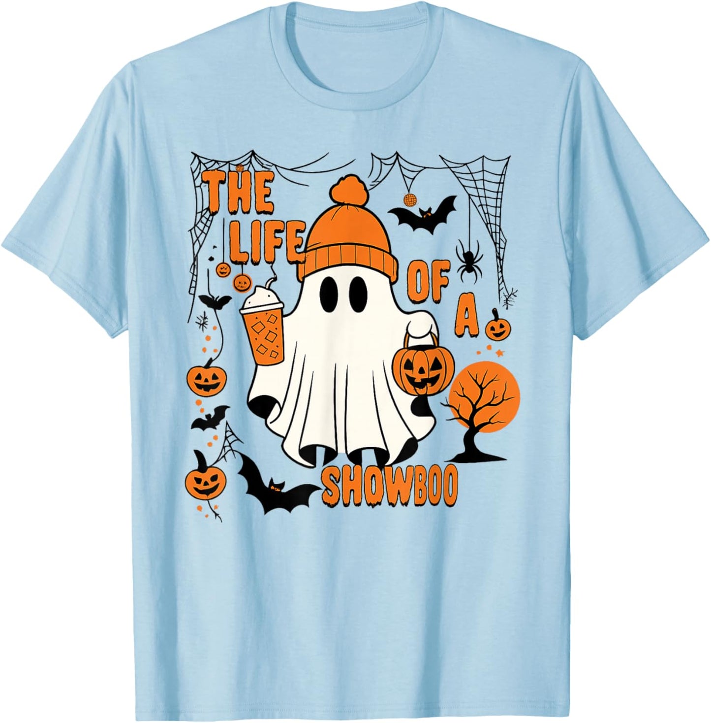 The Life of a showboo Halloween Costume Bow Boo Girls T-Shirt - T-Shirt | Light Blue