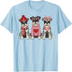 Cute Miniature Schnauzer Valentine Dog T-Shirt - T-Shirt | Light Blue