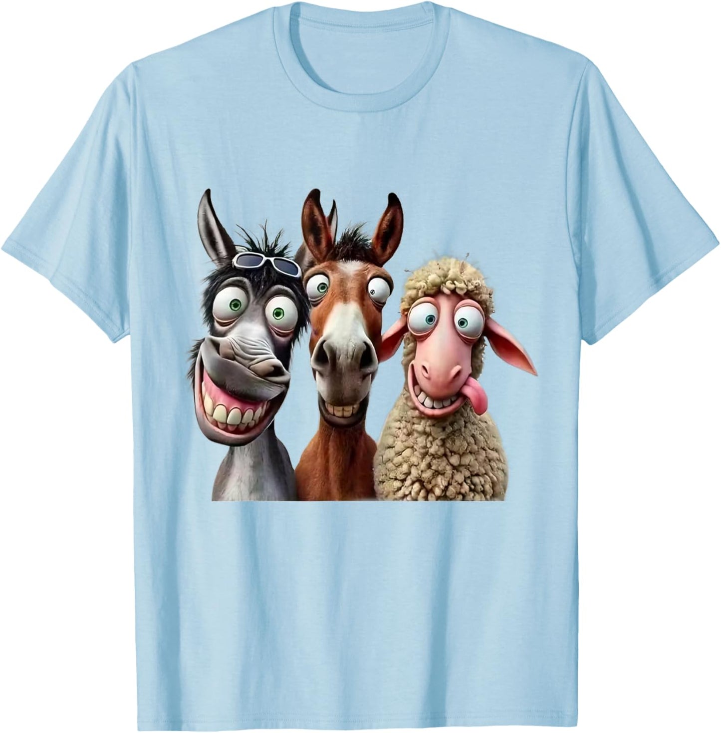 Eagerlys Best Friend Funny Animal Art Donkey Horse Sheep T-Shirt - T-Shirt | Light Blue