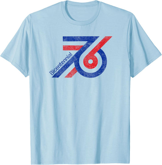 Bicentennial '76 Patriotic Throwback USA T-Shirt - T-Shirt | Light Blue