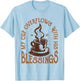 My Cup Overflows with His Blessings Christian Faith T-Shirt - T-Shirt | Light Blue