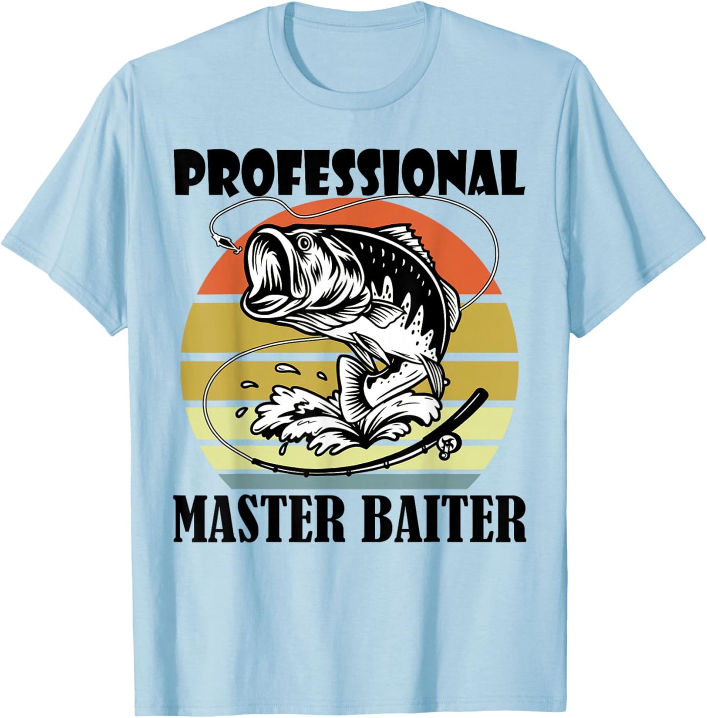 Professional Master Baiter Shirt Kid Retro Papa Fishing T-Shirt - T-Shirt | Light Blue
