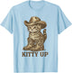 Kitty Up Vintage Western Country Music Funny Cowboy Cat T-Shirt - T-Shirt | Light Blue