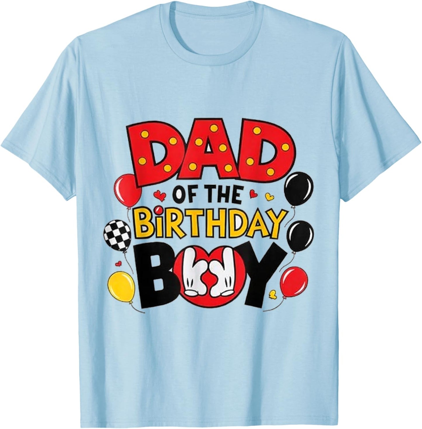 Dad of The Birthday Boy Shirt Matching Dad Son Family Bday T-Shirt - T-Shirt | Light Blue