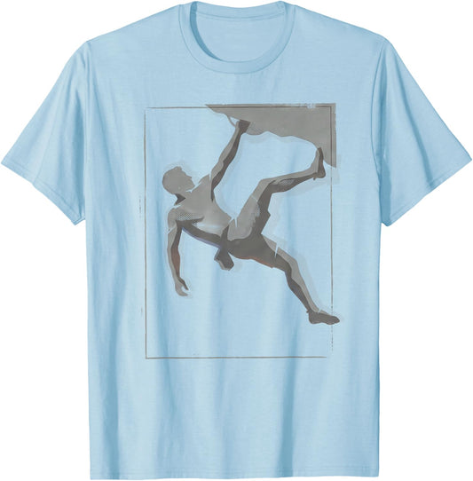 Mountain Rock Climbing Vintage Outdoor Bouldering T-Shirt - T-Shirt | Light Blue