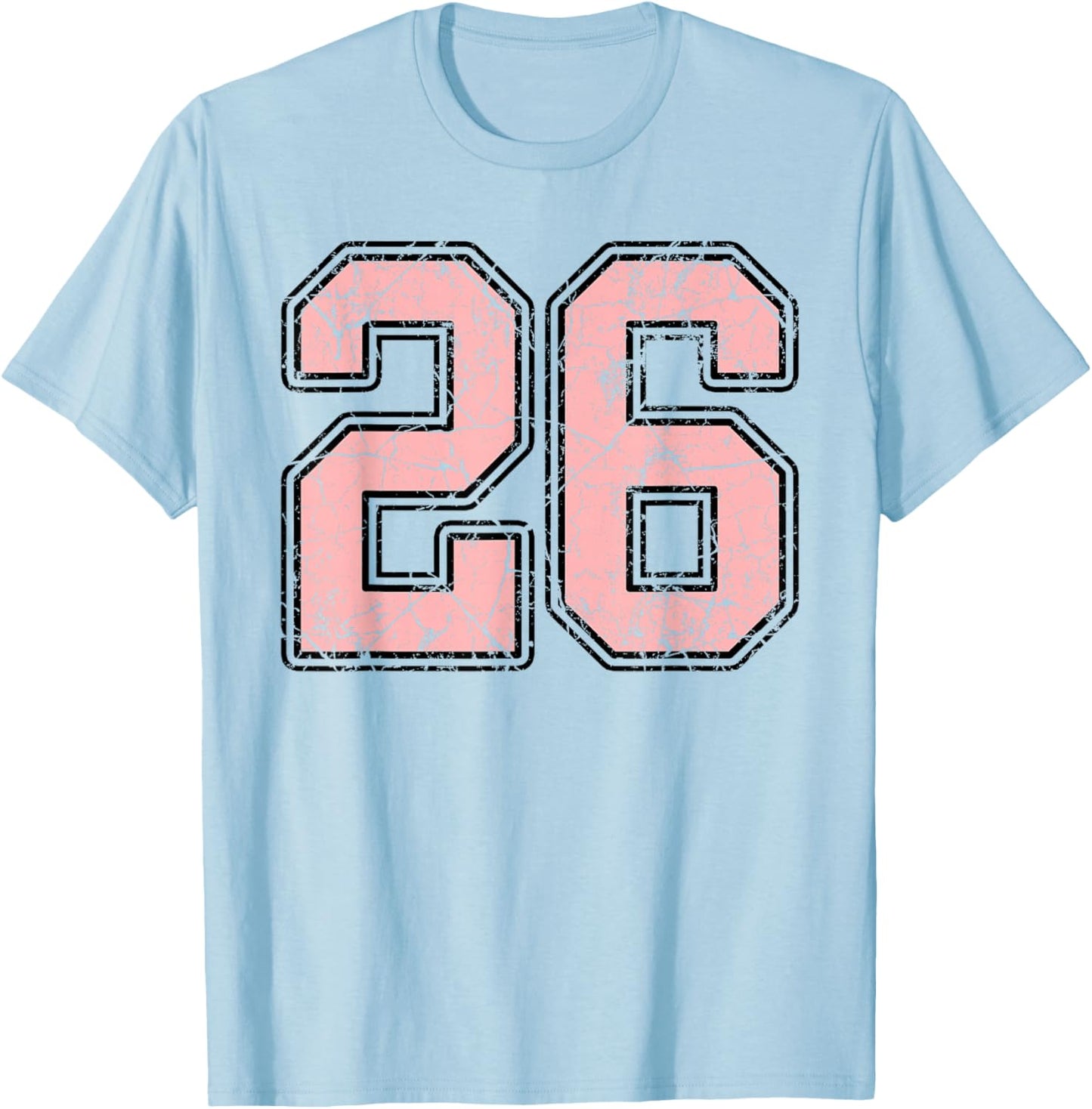 Pink and Black Number 26 Jersey Player Uniform #26 Fan T-Shirt - T-Shirt | Light Blue