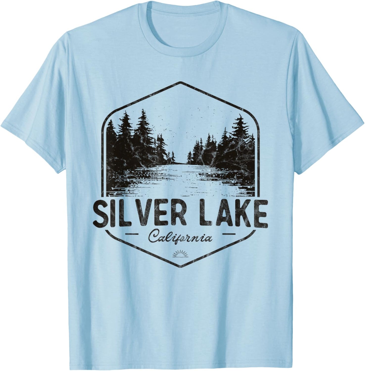 Silver Lake California Outdoors Vintage T-Shirt - T-Shirt | Light Blue