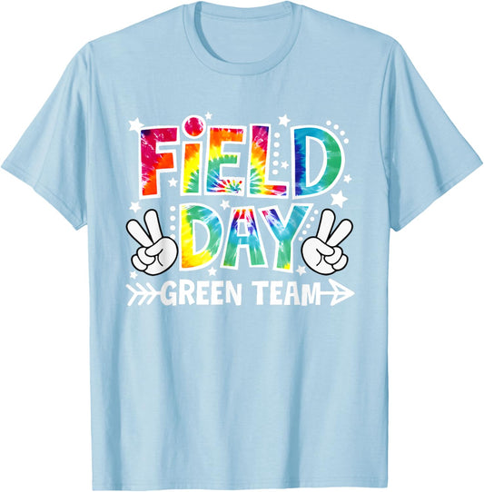 Field Day Green Team Funny for Teacher Kids Field Day Games T-Shirt - T-Shirt | Light Blue