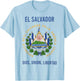 El Salvador Coat of Arms Motto T-Shirt - T-Shirt | Light Blue