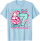 Valentine Six Seven 6 7 Coquette Bow Meme Heart Women Girl T-Shirt - T-Shirt | Light Blue