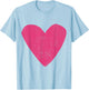 Love Heart Hot Pink Rose Color Red T-Shirt - T-Shirt | Light Blue