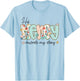 His Mercy Rewrote My Story Christian Faith Typography Design T-Shirt - T-Shirt | Light Blue