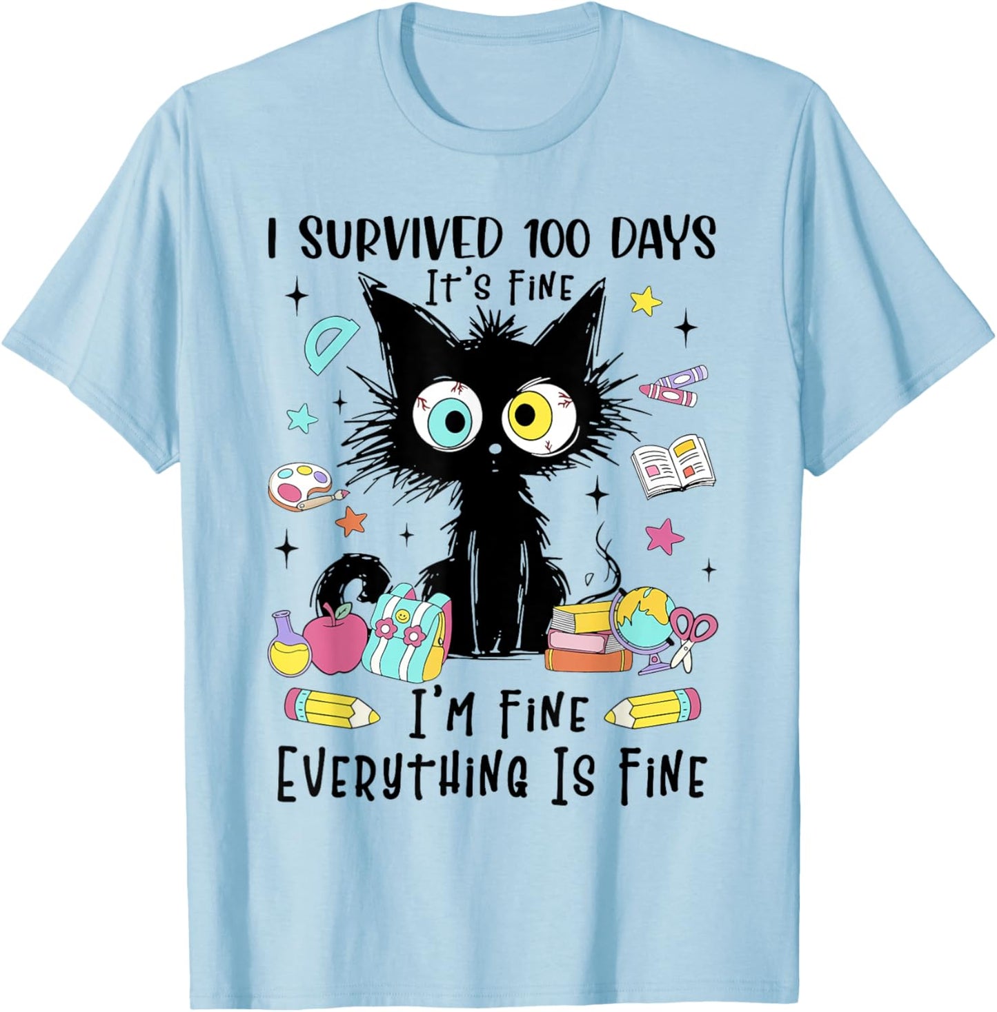 Funny Cat Lover T-Shirt - T-Shirt | Light Blue