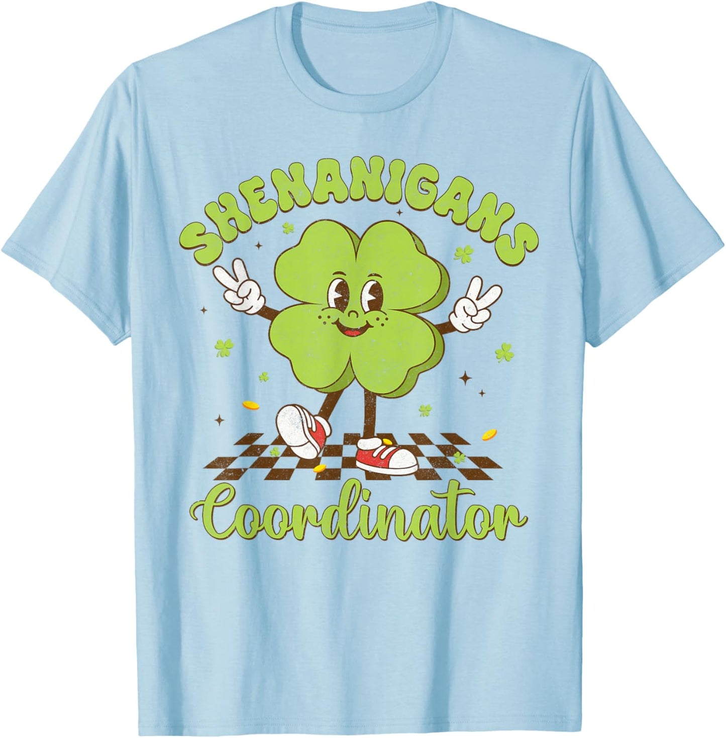 Shenanigans Coordinator Funny Teacher St Patrick's Day Irish T-Shirt - T-Shirt | Light Blue