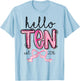 Hello Ten Est. 2016 10 Year Old Bday Girl 10th Birthday Bow T-Shirt - T-Shirt | Light Blue