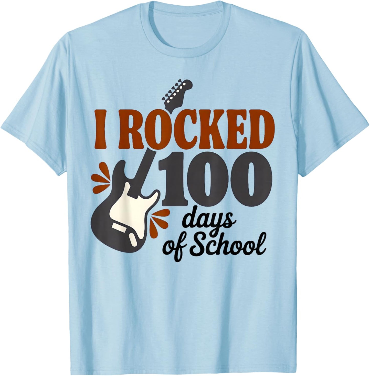 I Rocked 100 Days of School for Boys Girls Kids 100th Day T-Shirt - T-Shirt | Light Blue