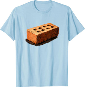 Minimal Random Brick Graphic | Editorial Art T-Shirt - T-Shirt | Light Blue