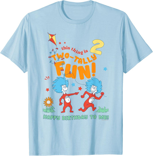 Dr. Seuss This Thing is 2 Birthday Officially Licensed T-Shirt - T-Shirt | Light Blue