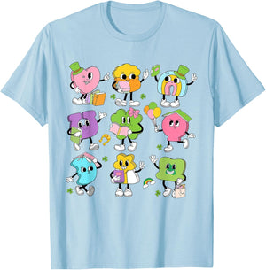Funny Retro Teaching Lucky Charms Teacher Groovy St Patricks T-Shirt - T-Shirt | Light Blue