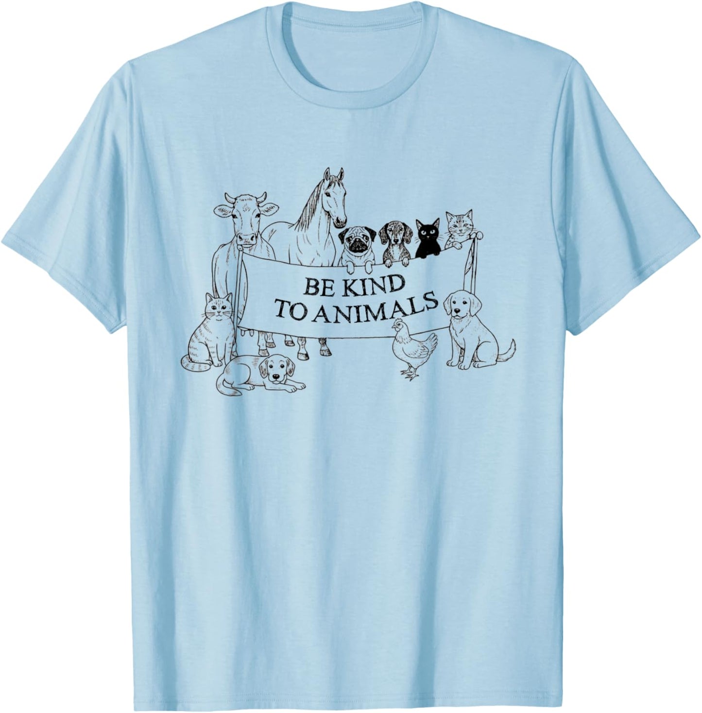 Animal Lover Wildlife Be Kind to Animals Respect The Locals T-Shirt - T-Shirt | Light Blue