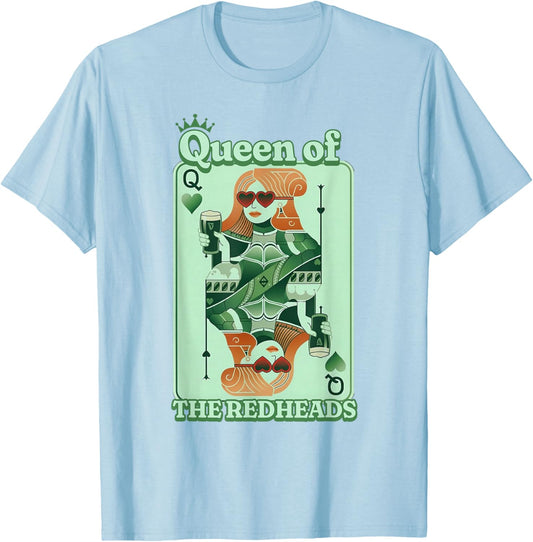 Queen of The Redhead Paddy's Day Shenanigans T-Shirt - T-Shirt | Light Blue