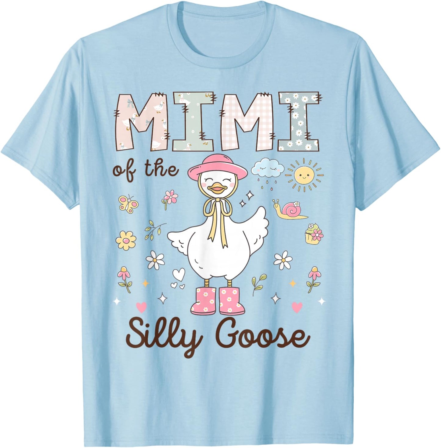 Mimi of The Silly Goose First Birthday Girl Family T-Shirt - T-Shirt | Light Blue