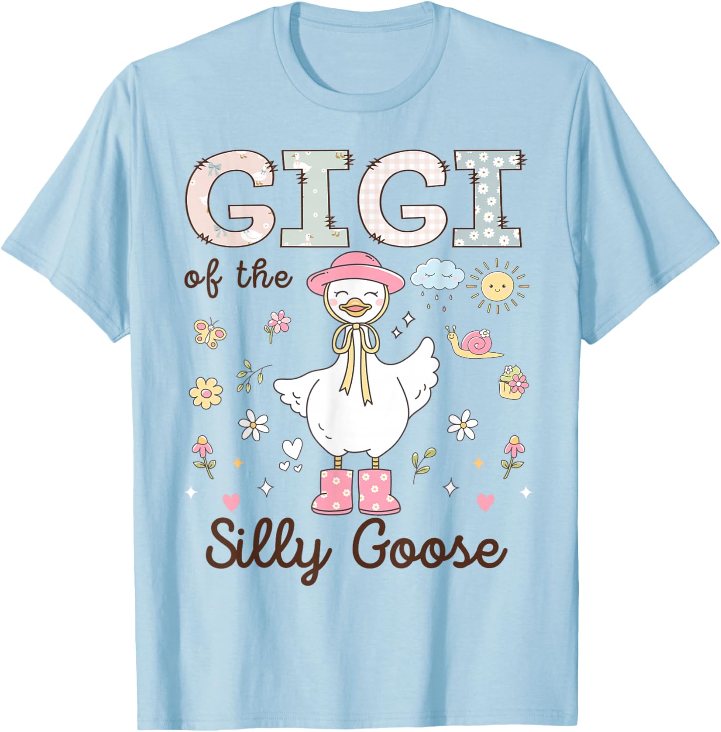 Gigi of The Silly Goose First Birthday Girl Family T-Shirt - T-Shirt | Light Blue