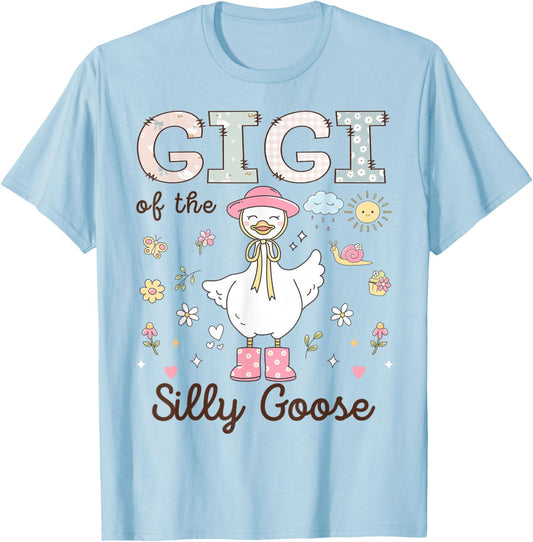 Gigi of The Silly Goose First Birthday Girl Family T-Shirt - T-Shirt | Light Blue