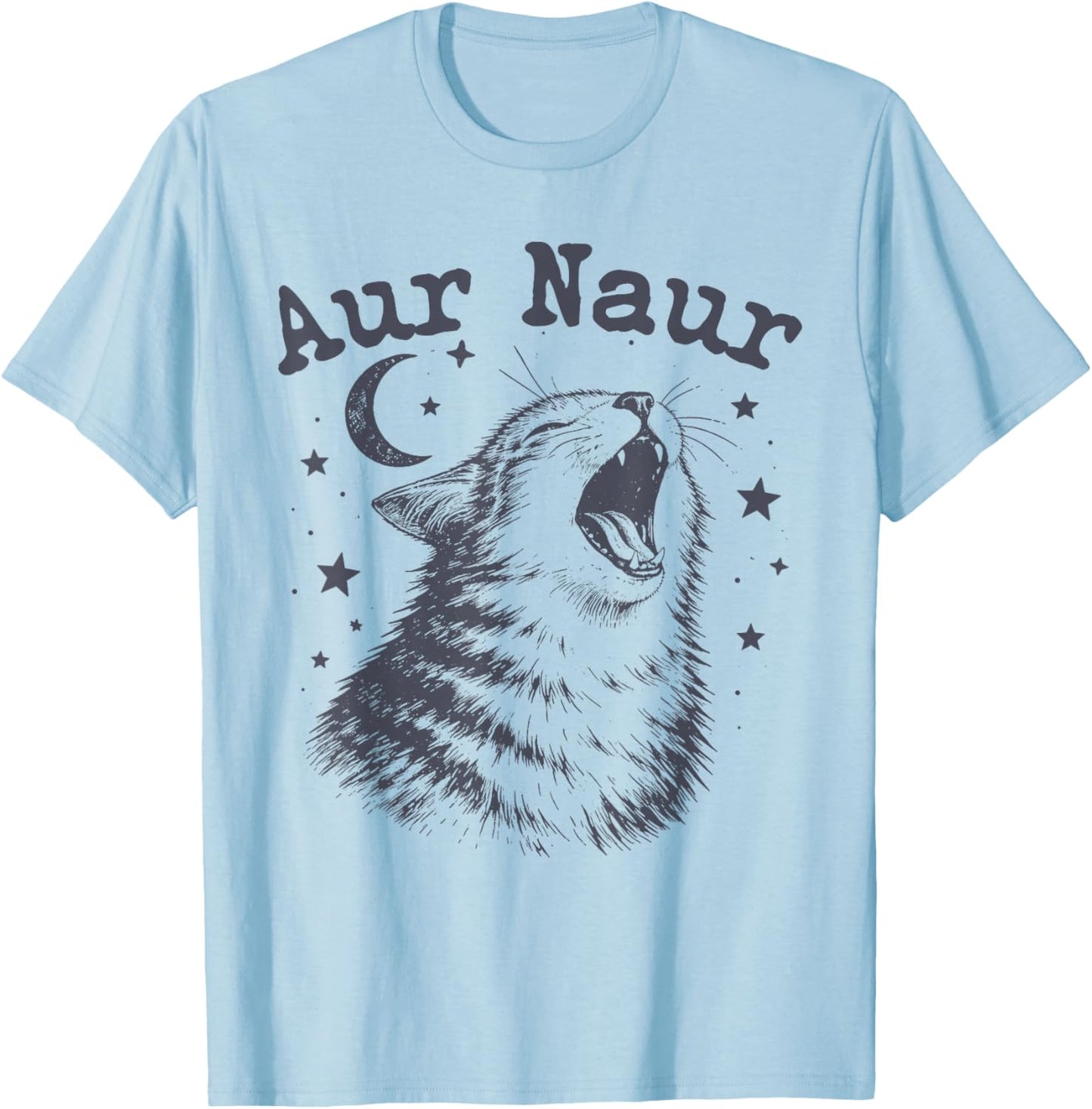AUR Naur Funny Cat Meme Oh No Australian Accent Sarcastic T-Shirt - T-Shirt | Light Blue