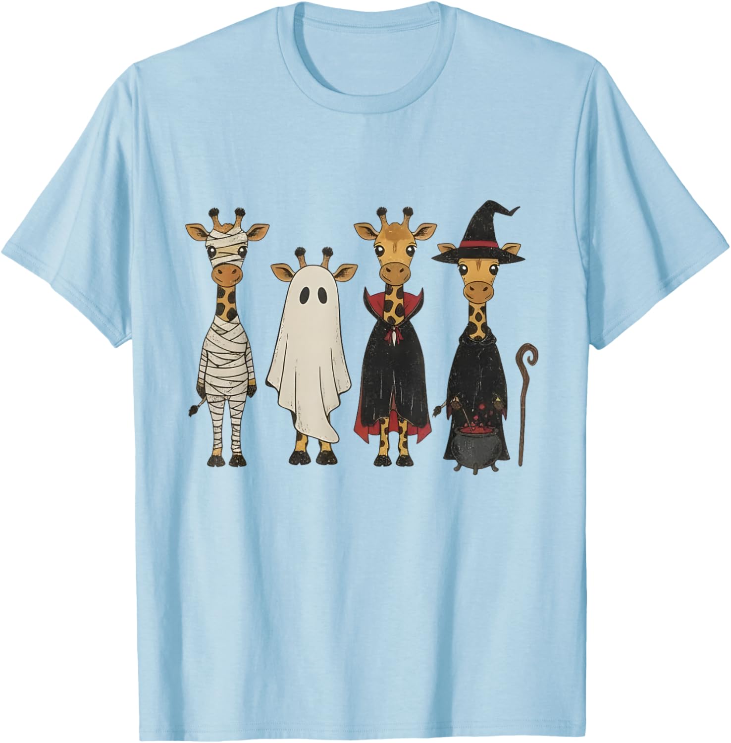 Giraffe Halloween Costume Funny Spooky Animal Coquette T-Shirt - T-Shirt | Light Blue