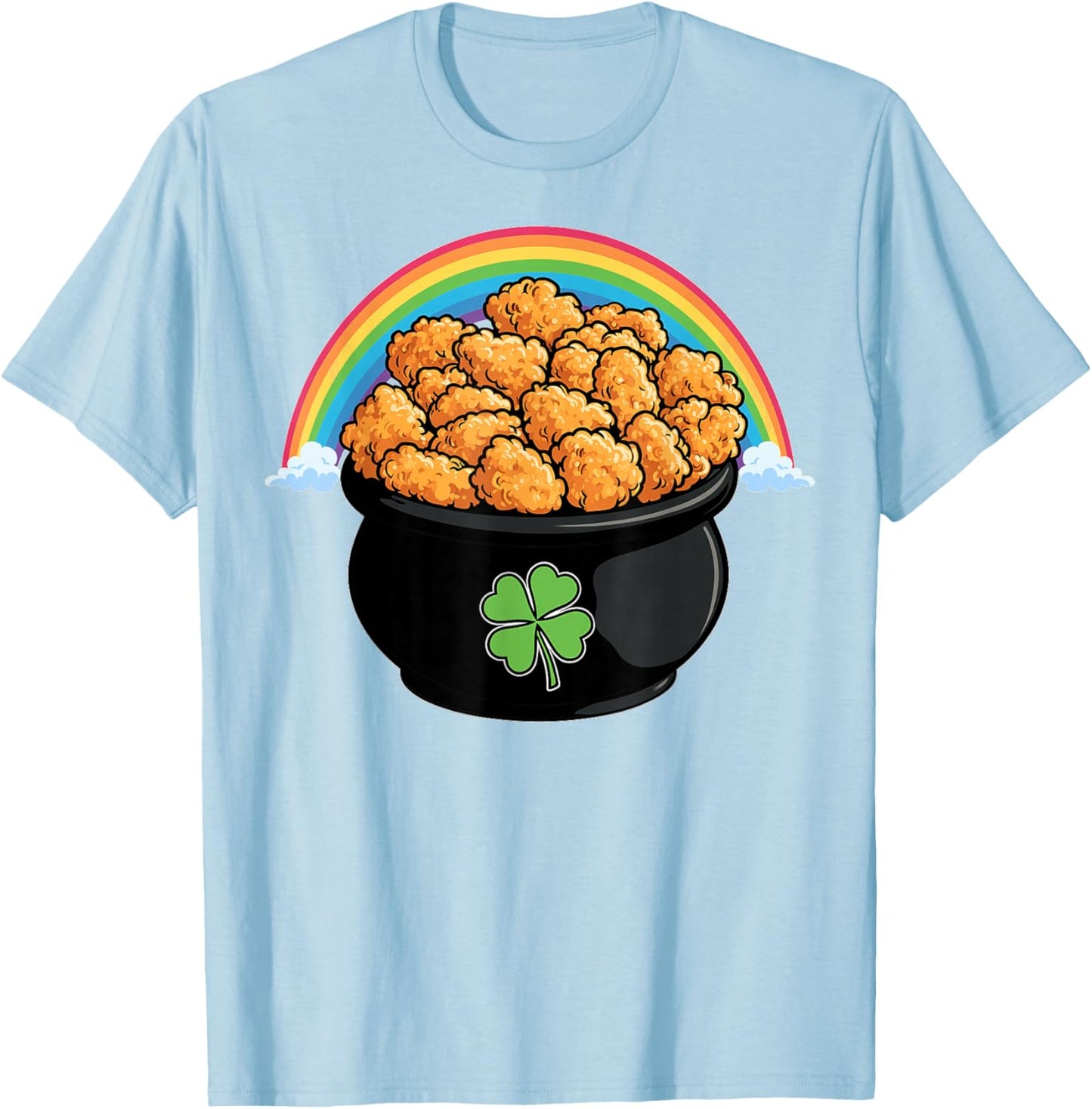 Chicken Nugget Nugget Nug St. Patricks Day Pattys Day Irish T-Shirt - T-Shirt | Light Blue