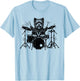 Vintage Yorkie Rock Funny Dog Playing Drums Rock Style T-Shirt - T-Shirt | Light Blue