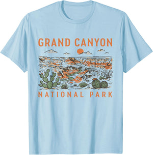 Grand Canyon National Park Arizona Vintage Nature Graphic T-Shirt - T-Shirt | Light Blue