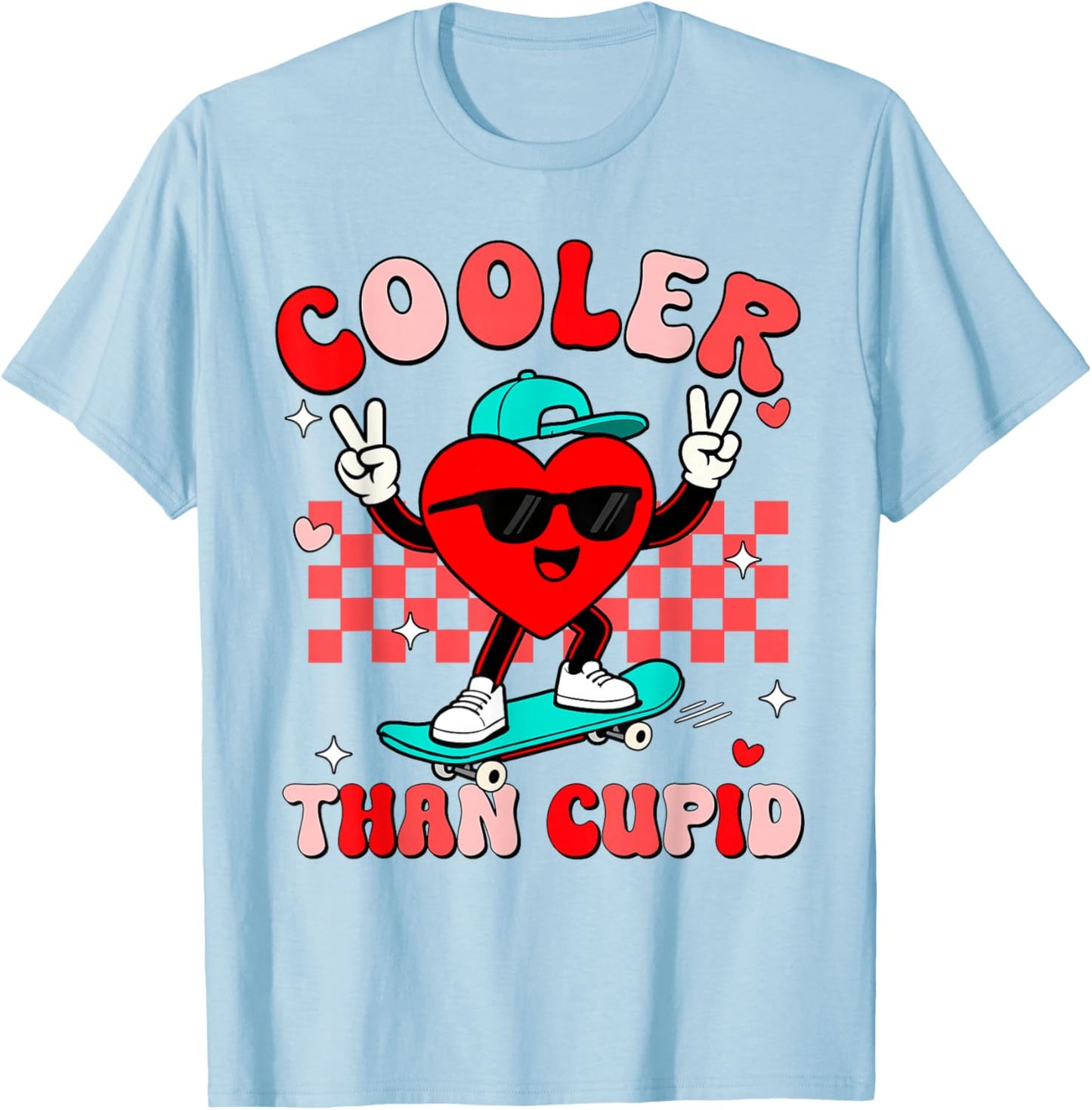 Cooler Than Cupid Valentines Day for Teens Kids Boys Girls T-Shirt - T-Shirt | Light Blue