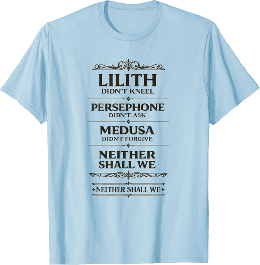 Strong Women Mythology Graphic Greek Empowerment T-Shirt - T-Shirt | Light Blue
